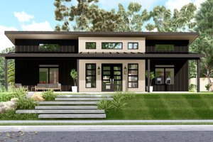 Exterior - Front Elevation for Contemporary House Plan #1064-290 - 3 bed, 2 bath