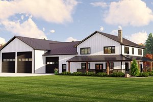 Exterior - Front Elevation for Barndominium House Plan #1064-226 - 3 bed, 2.5 bath