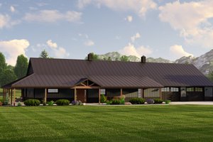 Exterior - Front Elevation for Barndominium House Plan #1064-218 - 3 bed, 3.5 bath