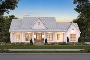 Exterior - Front Elevation for Farmhouse House Plan #1074-53 - 3 bed, 2.5 bath