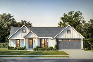 Exterior - Front Elevation for Farmhouse House Plan #1074-123 - 3 bed, 2 bath