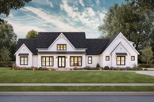 Exterior - Front Elevation for Farmhouse House Plan #1074-69 - 4 bed, 3.5 bath