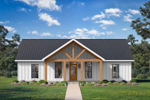 Exterior - Front Elevation for Farmhouse House Plan #1074-120 - 3 bed, 2 bath