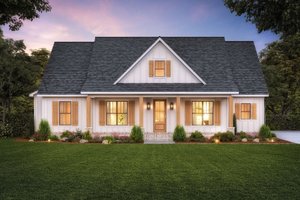Exterior - Front Elevation for Farmhouse House Plan #1074-59 - 4 bed, 2.5 bath