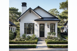 Exterior - Front Elevation for Bungalow House Plan #515-55 - 2 bed, 1 bath