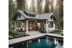 Exterior - Front Elevation for Cottage House Plan #515-54, 1 bath