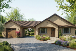 Exterior - Front Elevation for Ranch House Plan #515-20 - 2 bed, 1 bath
