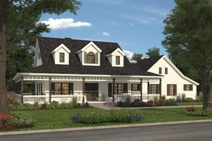 Exterior - Front Elevation for Farmhouse House Plan #72-132 - 3 bed, 2.5 bath