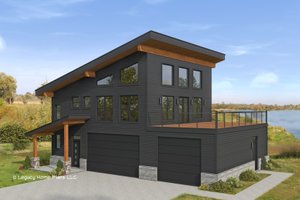Exterior - Front Elevation for Contemporary House Plan #932-913 - 2 bed, 2.5 bath
