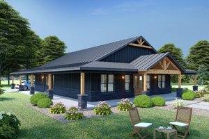 Exterior - Front Elevation for Barndominium House Plan #932-1141 - 4 bed, 3 bath