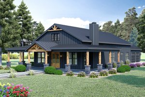 Exterior - Front Elevation for Barndominium House Plan #932-1242 - 4 bed, 3 bath