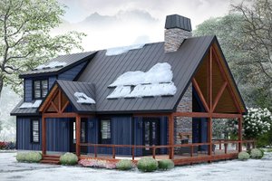 Exterior - Front Elevation for Farmhouse House Plan #932-1099 - 3 bed, 2.5 bath