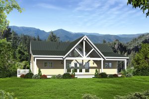 Exterior - Front Elevation for Ranch House Plan #932-572 - 2 bed, 2 bath