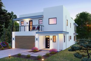 Exterior - Front Elevation for Modern House Plan #932-1113 - 4 bed, 3.5 bath
