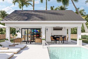 Exterior - Front Elevation for Farmhouse House Plan #455-246, 0.5 bath