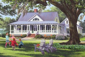 Exterior - Front Elevation for Traditional House Plan #137-367 - 4 bed, 3 bath