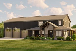 Barndominium Exterior - Front Elevation Plan #1064-221