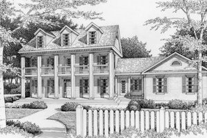 Exterior - Front Elevation for Southern House Plan #112-133 - 3 bed, 2.5 bath