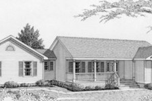 Exterior - Front Elevation for Ranch House Plan #112-110 - 4 bed, 3 bath