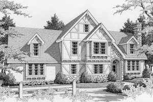 Exterior - Front Elevation for Tudor House Plan #112-124 - 3 bed, 3 bath
