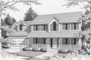 Exterior - Front Elevation for Country House Plan #112-128 - 3 bed, 2.5 bath