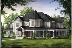 Exterior - Front Elevation for Victorian House Plan #72-196 - 5 bed, 6 bath