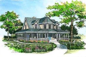 Exterior - Front Elevation for Country House Plan #72-118 - 3 bed, 2.5 bath