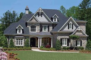 Exterior - Front Elevation for European House Plan #54-163 - 5 bed, 4.5 bath