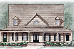 Exterior - Front Elevation for Country House Plan #54-116 - 5 bed, 3.5 bath