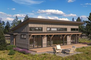 Exterior - Front Elevation for Modern House Plan #895-135 - 2 bed, 2 bath