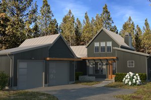 Exterior - Front Elevation for Barndominium House Plan #895-108 - 3 bed, 2 bath