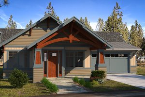 Exterior - Front Elevation for Craftsman House Plan #895-109 - 3 bed, 2 bath