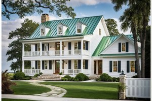 Exterior - Front Elevation for Southern House Plan #137-107 - 4 bed, 3 bath
