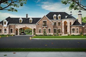Exterior - Front Elevation for European House Plan #119-432 - 4 bed, 4.5 bath