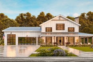 Exterior - Front Elevation for Farmhouse House Plan #54-669 - 3 bed, 2 bath