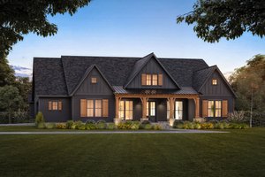 Exterior - Front Elevation for Farmhouse House Plan #1074-50 - 4 bed, 2.5 bath