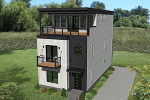 Exterior - Front Elevation for Contemporary House Plan #932-317 - 3 bed, 3.5 bath