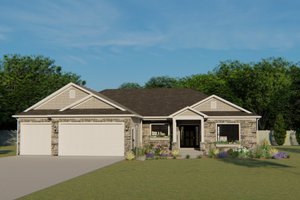 Exterior - Front Elevation for Craftsman House Plan #1064-37 - 3 bed, 2.5 bath