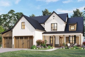 Exterior - Front Elevation for Farmhouse House Plan #119-444 - 3 bed, 2.5 bath