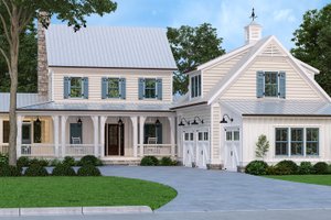 Exterior - Front Elevation for Farmhouse House Plan #927-1021 - 4 bed, 3.5 bath