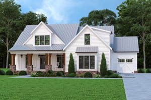 Exterior - Front Elevation for Farmhouse House Plan #927-1008 - 4 bed, 3.5 bath