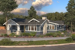 Exterior - Front Elevation for Craftsman House Plan #895-122 - 3 bed, 2 bath