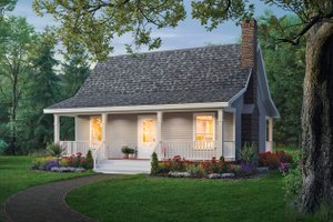 Exterior - Front Elevation for Cottage House Plan #21-169 - 2 bed, 1 bath
