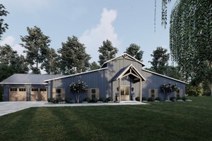 Exterior - Front Elevation for Barndominium House Plan #923-213 - 5 bed, 3.5 bath