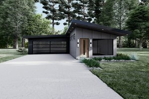 Exterior - Front Elevation for Contemporary House Plan #923-194 - 3 bed, 2 bath