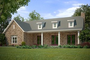 Exterior - Front Elevation for Country House Plan #472-11 - 2 bed, 2 bath