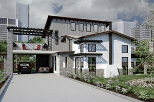 Exterior - Front Elevation for Modern House Plan #472-7 - 3 bed, 2.5 bath
