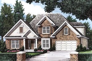 Exterior - Front Elevation for Traditional House Plan #927-7 - 4 bed, 2.5 bath
