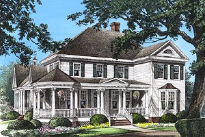 Exterior - Front Elevation for Southern House Plan #137-118 - 4 bed, 3.5 bath