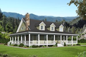 Exterior - Front Elevation for Country House Plan #932-168 - 3 bed, 3 bath
